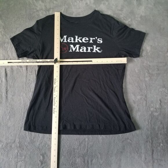 NWOT Makers Mark Bourbon Whiskey TShirt Womens Black Size Large Short Sleeve KY - Picture 6 of 8